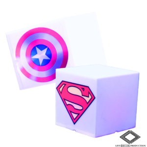 Location de cubes lumineux super-héros