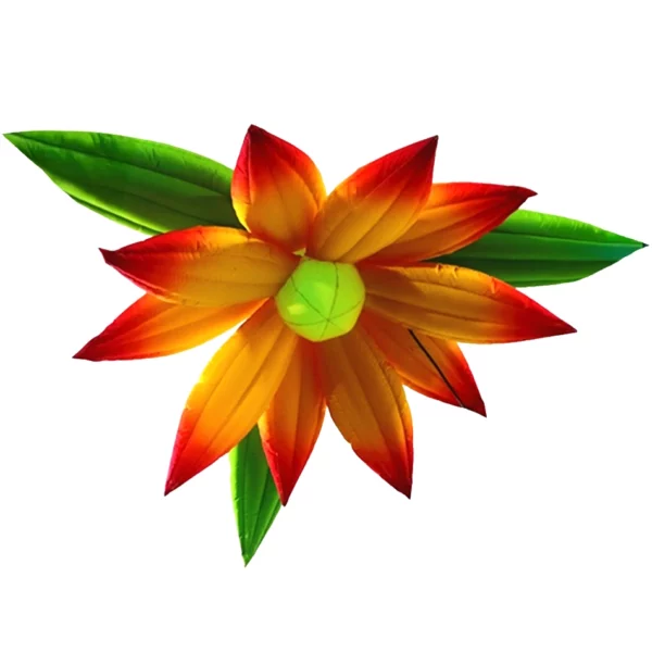 location fleur gonflable jaune et verte