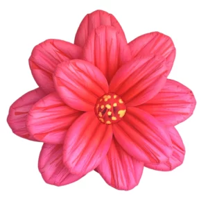 Fleur gonflable rose foncé