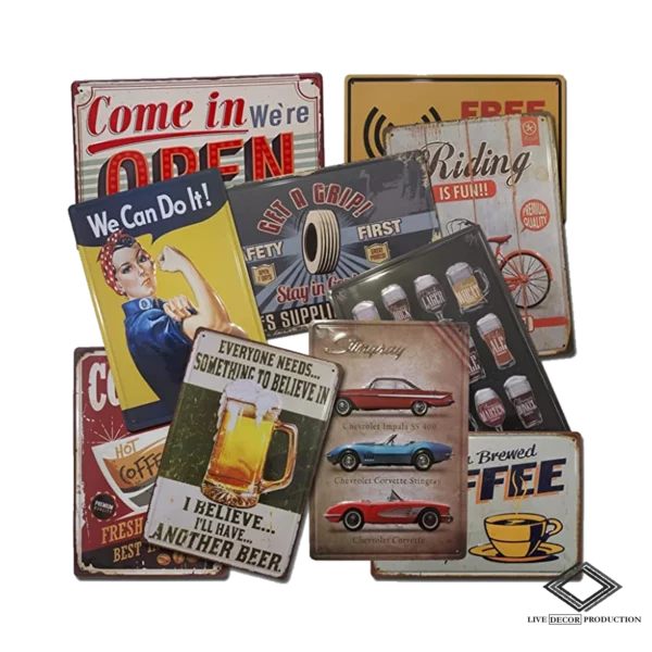 location plaque vintage live decor production