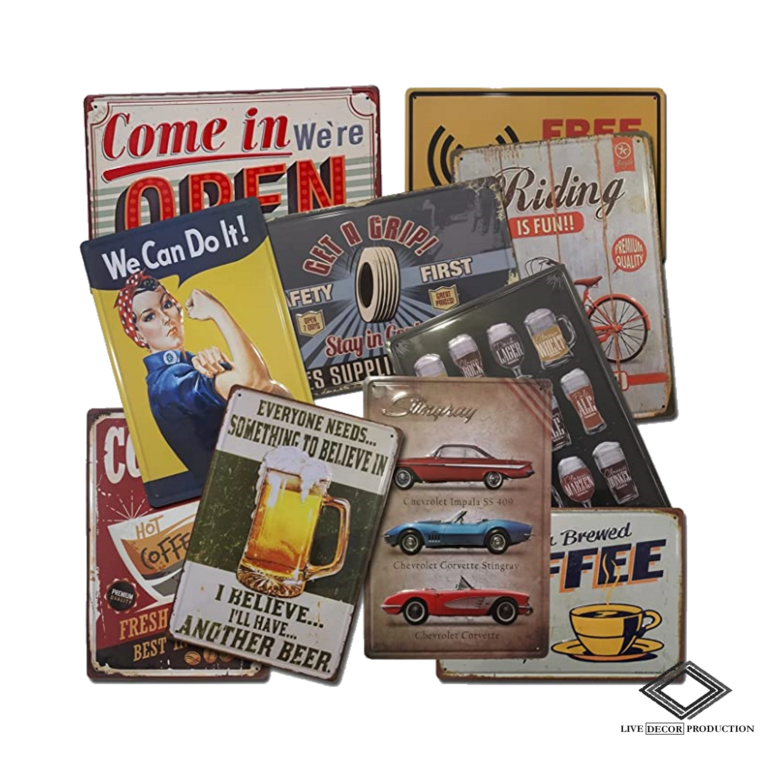 location plaque vintage live decor production