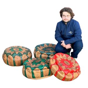 Pouf en cuir oriental