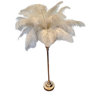 Décor sur pied plumé blanc