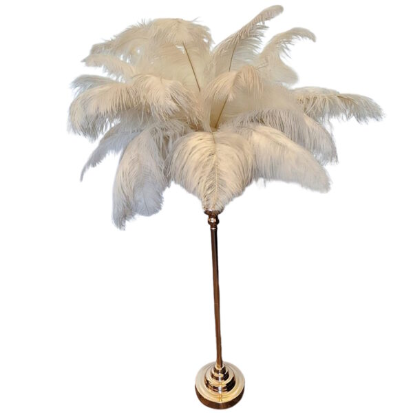 décoration sur pied plumes oies blanches