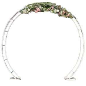Arche florale ronde blanche