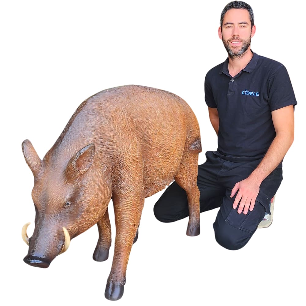 Location sanglier marron en résine