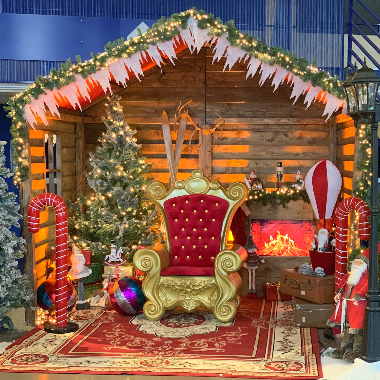 Location fond de chalet de Noël